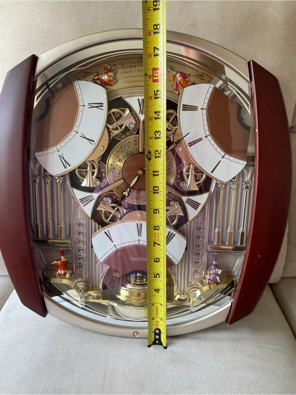 Seiko Brown and Gold Animated Musical Wall Clock